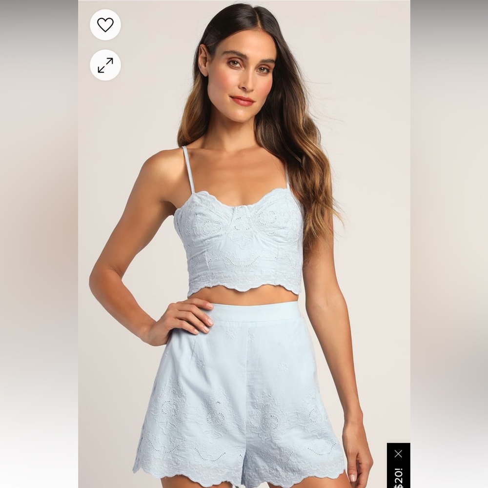 NWT Lulu’s Light Blue 2 Piece Set Women’s Large